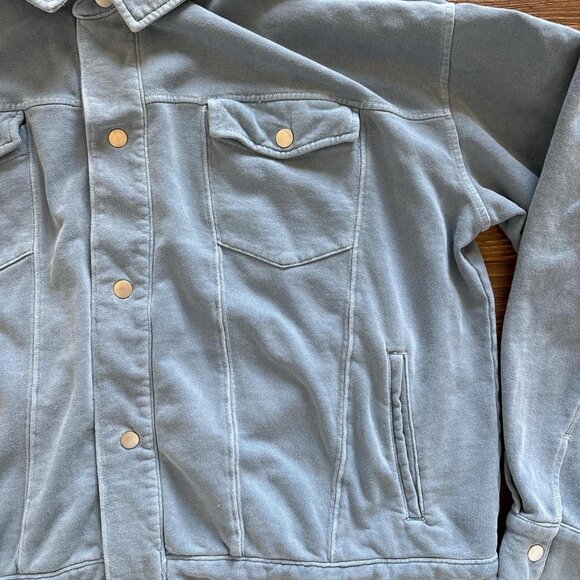 Fabletics blue 100% cotton button up shacket with pockets Size L womens - Picture 7 of 8